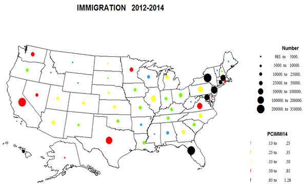Recent Population Change In Us States 2012 2014