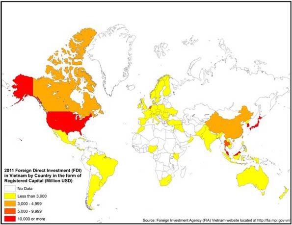 FDI in Vietnam by Country