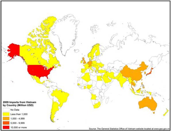 Imports from Vietnam by Country