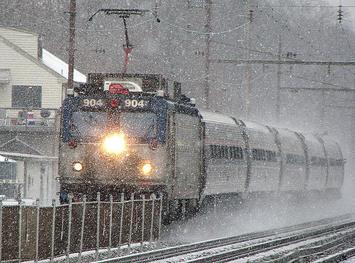 Amtrak - Keystone in snowstorm; Wayne PA.JPG